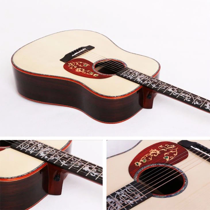 Solid Mahogany Inlay Acoustic Guitar